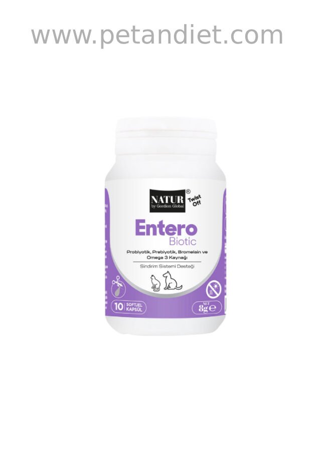 Natur Entero Biotic Kedi Köpek Probiyotik 10 Kapsül | Sindirim ve Bağırsak Desteği