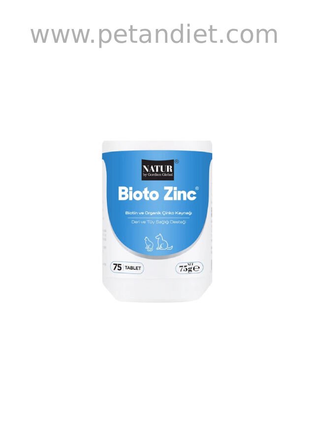 Natur Bioto Zinc 2.5 mg 75 Tablet | Kedi Köpek Deri ve Tüy Sağlığı Desteği
