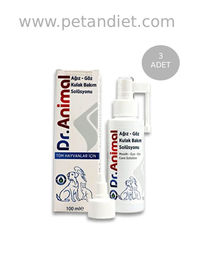 Dr. Animal Ağız Göz Kulak 3x100 ml | Kedi Köpek Deri Bakım Solüsyonu