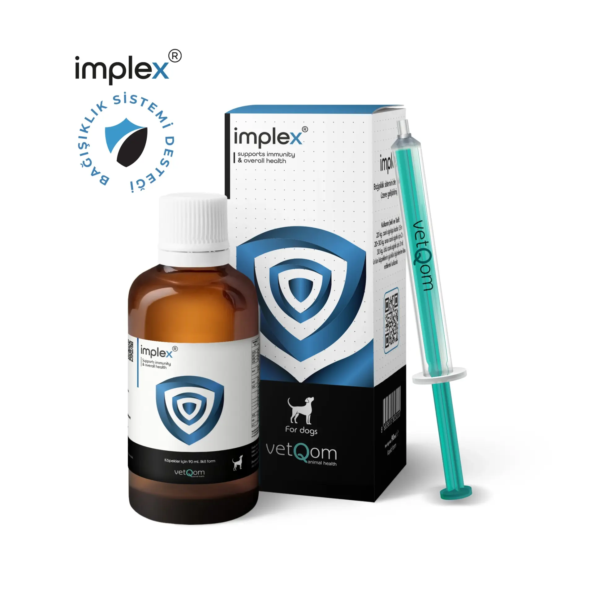 vetQom Implex Köpek – Immune Support – Bağışıklık Sistemi Desteği – 90 ml. ( SKT:2028 )