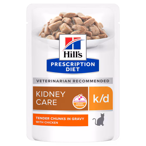 Hill's Prescription Diet Kidney Care  k/d Tavuklu Kedi Pouch 12 x 85 Gr (SKT:07.2027)
