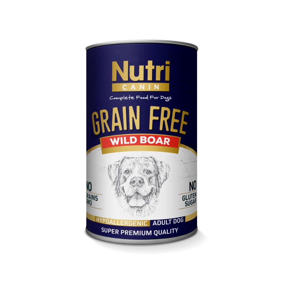 Nutri Canin Grain Free Tahılsız Yaban Domuzu Patatesli Köpek Konserve 400Gr (6 ADET)