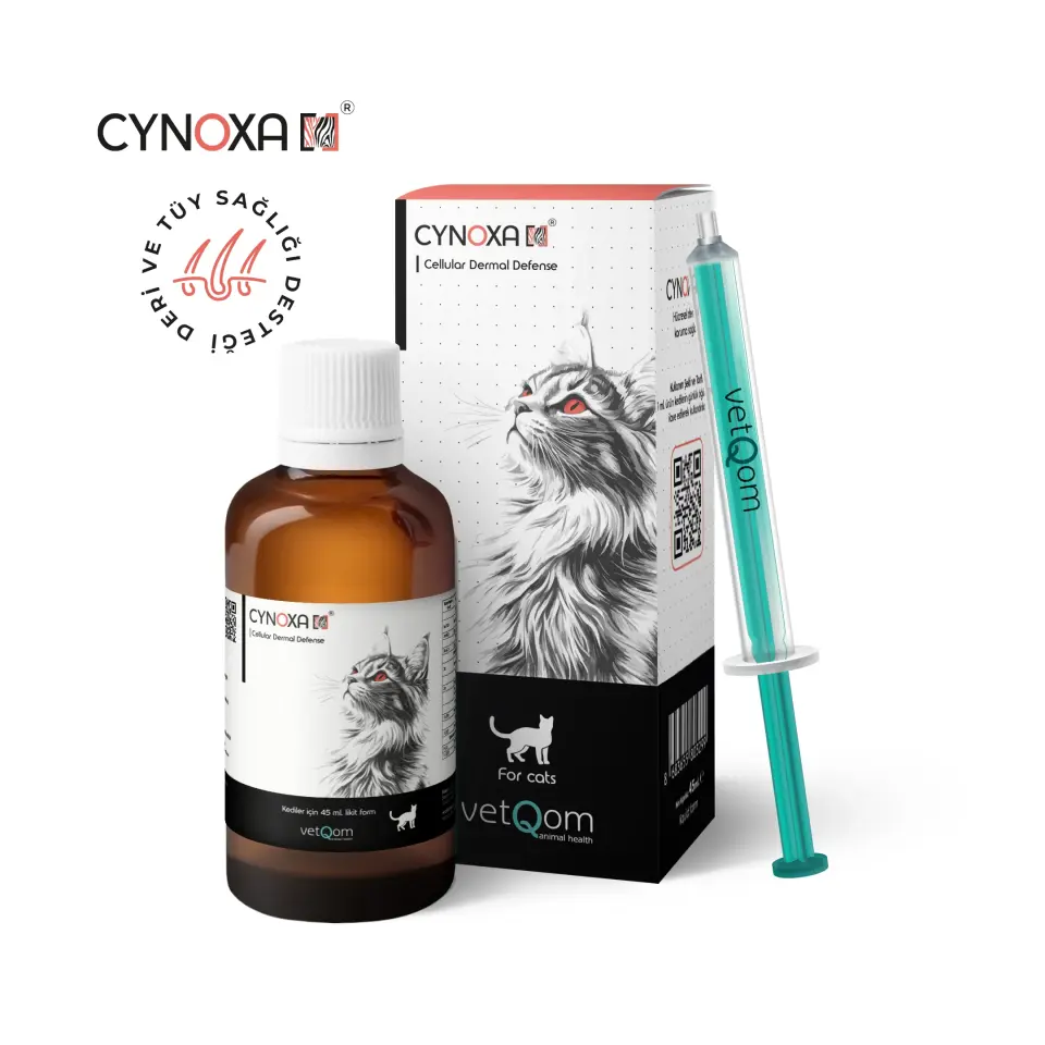 vetQom Cynoxa Kedi - Coat Perfect – Deri ve Tüy Sağlığı – 45 ml. ( SKT:2028 )