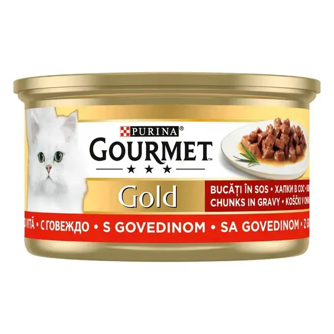 Purina Gourmet Gold Kıyılmış Sığır Etli Yaş Kedi Maması 85 Gr X 24 Adet