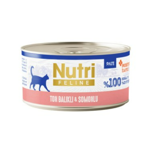 Nutri Feline Ton Balıklı ve Somonlu Kedi Maması (SKT :2028)  70 Gr X 24 Adet