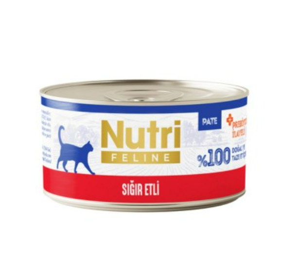 Nutri Feline Sığır Etli Kedi Maması  (SKT :2028)  70 Gr X 24 Adet