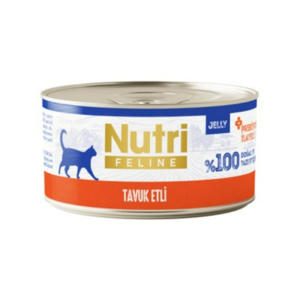 Nutri Feline Tavuk Etli Kedi Maması (Jelly)  (SKT :2028)  70 Gr X 24 Adet