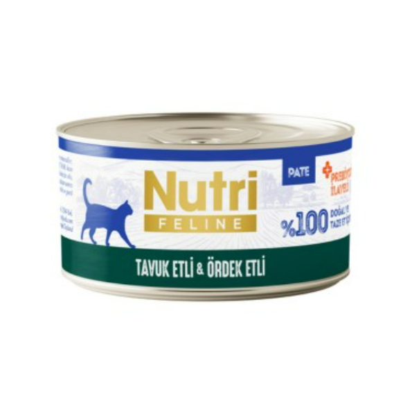 Nutri Feline  Tavuk Etli ve Ördekli Kedi Maması  (SKT :2028)  70 Gr X 24 Adet