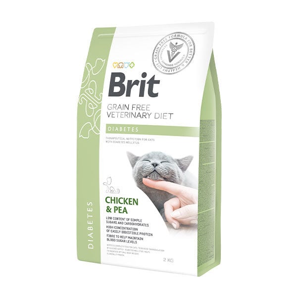 Brit Care Veterinary Diet Diabetes Diyabet Hastalığı olan Kediler için Tahılsız Kedi Maması 2 Kg