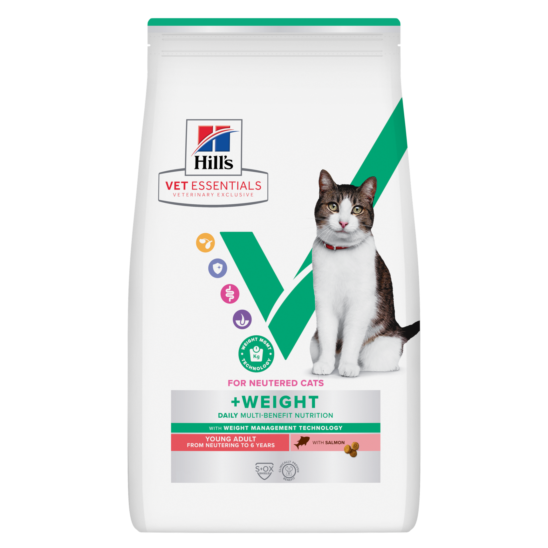 Hill's VET ESSENTIALS Multi-Benefit + Weight Genç Yetişkin Kısır Kedi Maması Somonlu 3 Kg (SKT:06.2027)