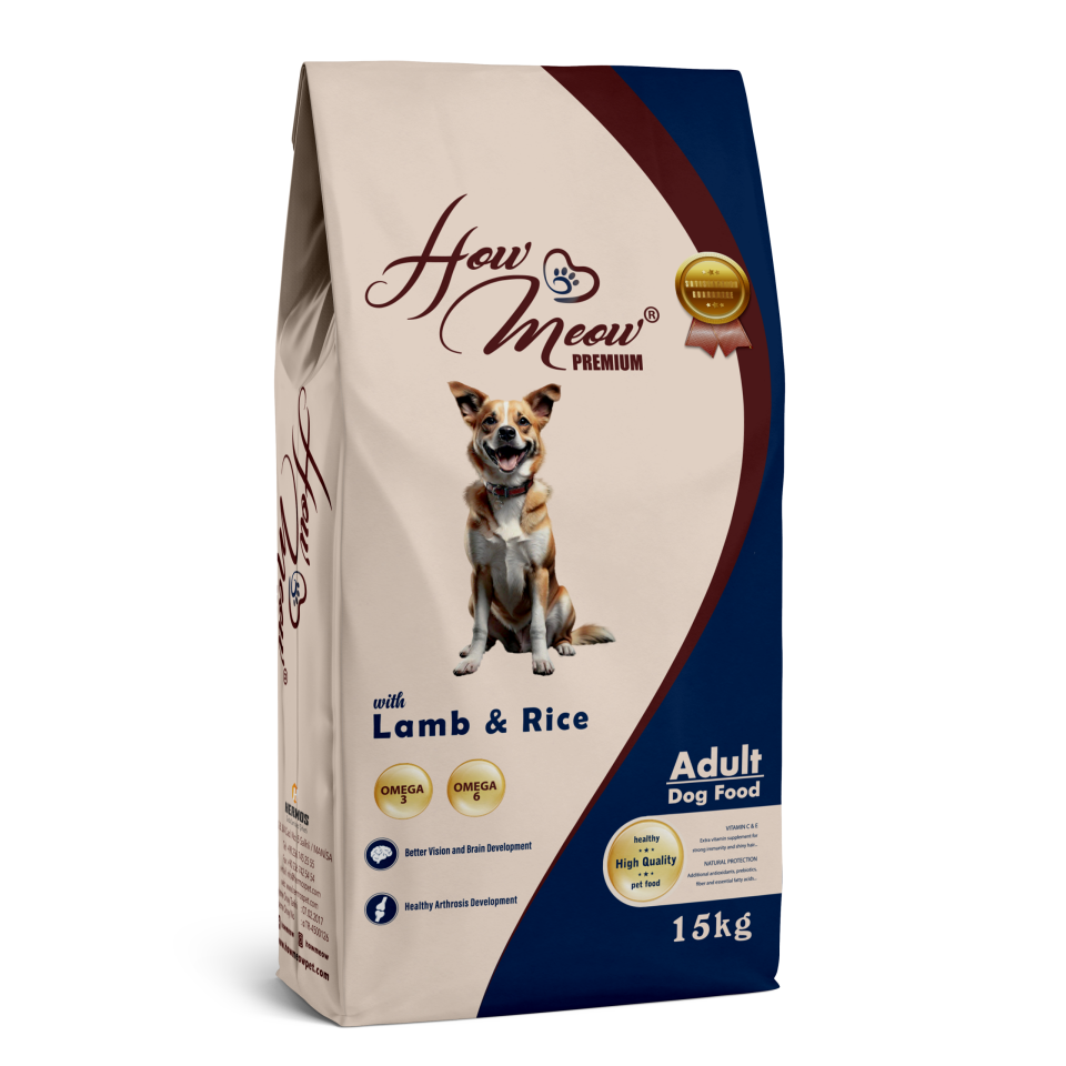 How Meow Yetişkin Köpek Maması Kuzulu & Pirinçli 15 Kg    SKT:02.2027