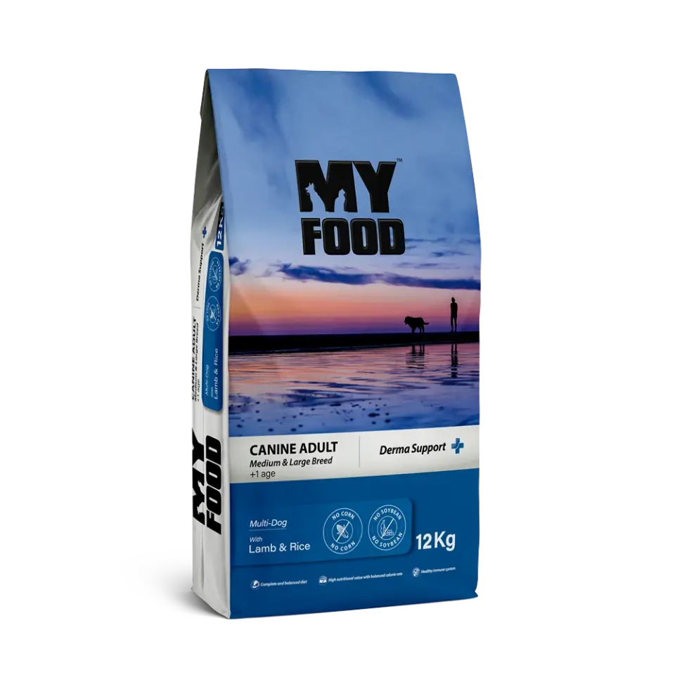 MyFood Orta&Büyük Irk Yetişkin Köpek Maması Pirinçli&Kuzulu 12 Kg SKT:12.2026