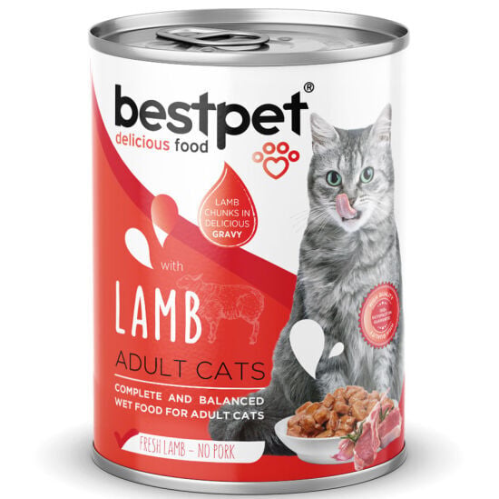 Bestpet Gravy Lamb Parça Kuzu Etli Kedi Konservesi 400 Gr X 24 Adet