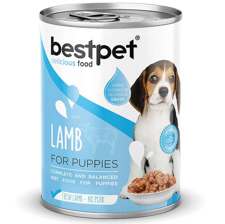 Bestpet Puppy Kuzu Parça Etli Jöleli Yavru Köpek Konservesi 400 Gr X 24 Adet