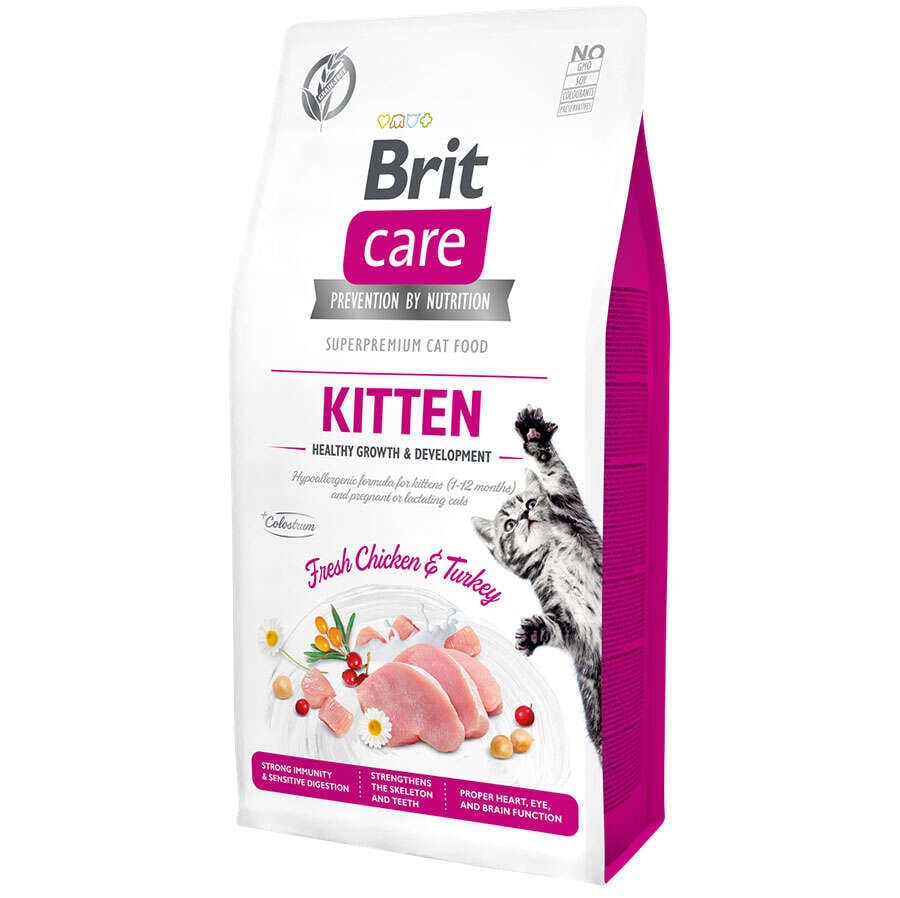 Brit Care Kitten Healthy Growth Tavuklu ve Hindili Tahılsız Yavru Kedi Maması 2 Kg