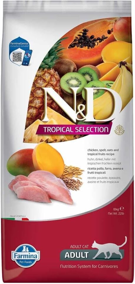 N&D Tropical Selection Tavuklu Yetişkin Kedi Maması 10 Kg