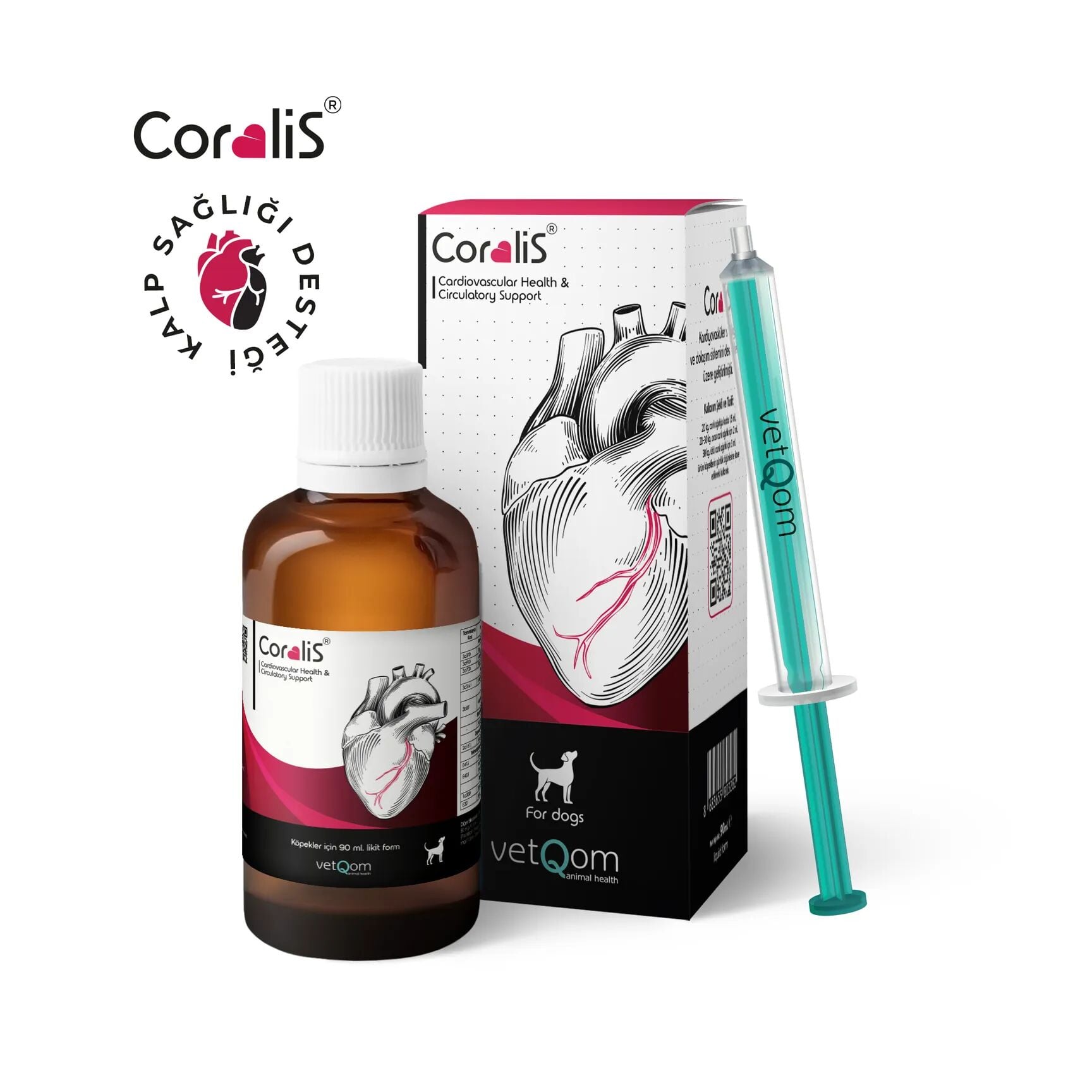 vetQom Coralis Köpek – Kalp Sağlığı 90 ml ( SKT: 2028 )