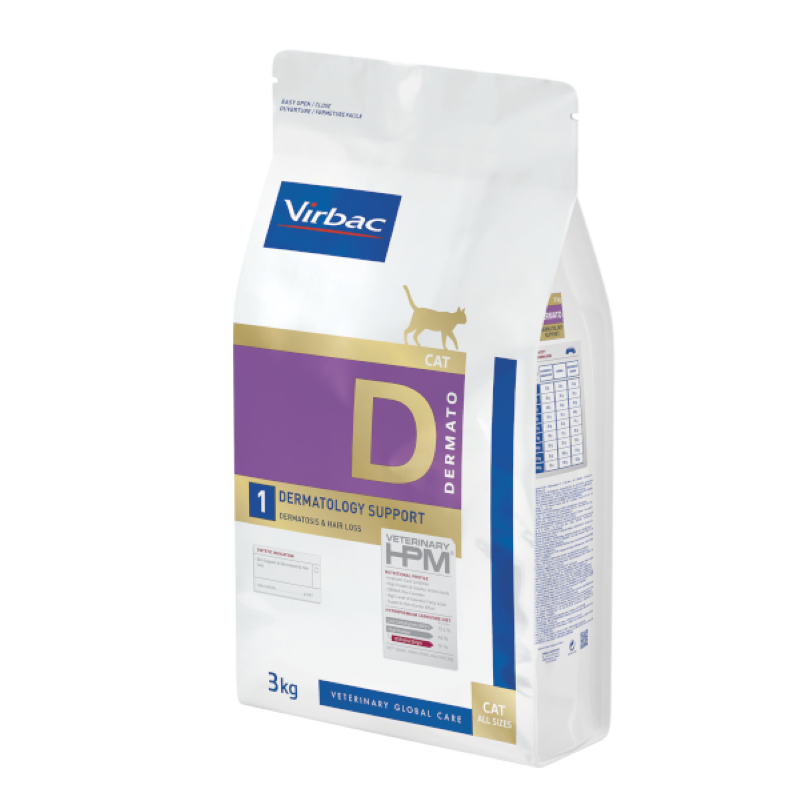 Virbac D1 Dermatology Support Yetişkin Kedi Maması 3 Kg