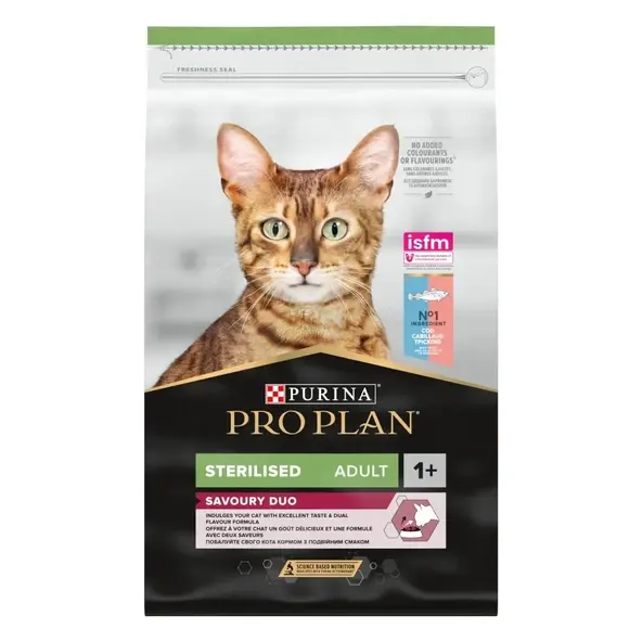 Pro Plan Sterilised Savoury Duo Morina ve Alabalıklı Kısırlaştırılmış Yetişkin Kedi Maması 10 Kg (SKT:07.2027)